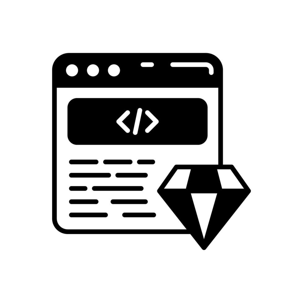 Clean code Glyph Icon, illustration vector
