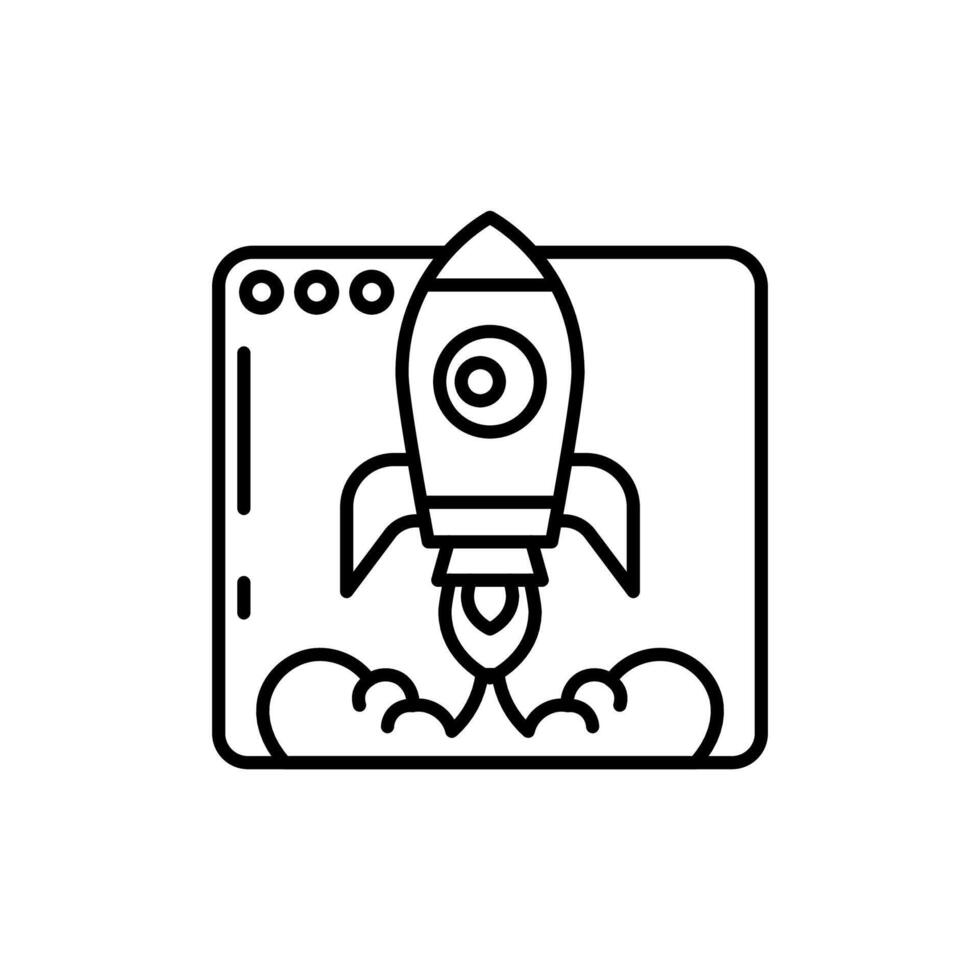 Software Launch Outline Icon, illustration vector