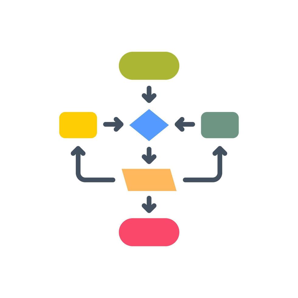 Algorithm Flat Icons, illustration vector