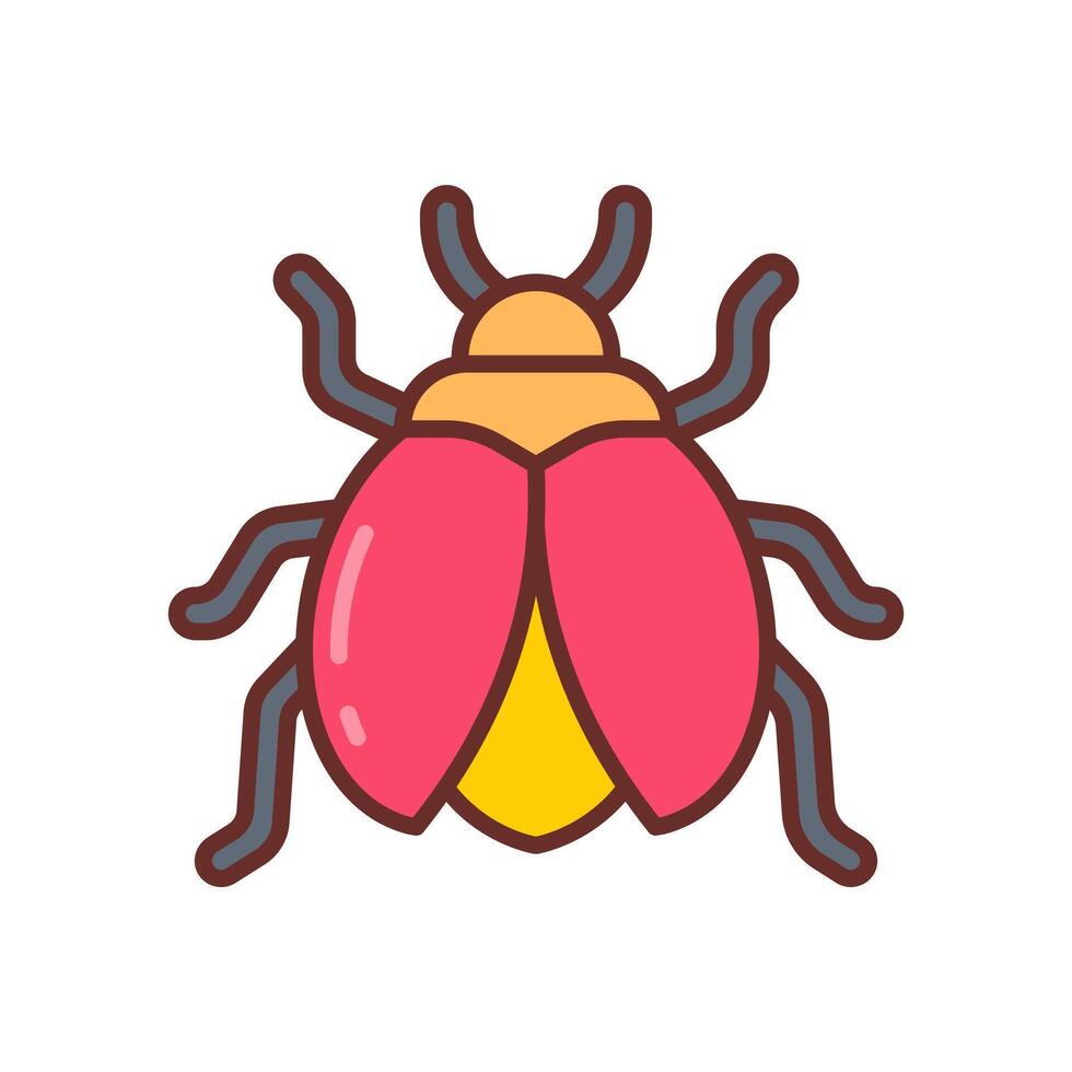 A red bug icon on a white background vector
