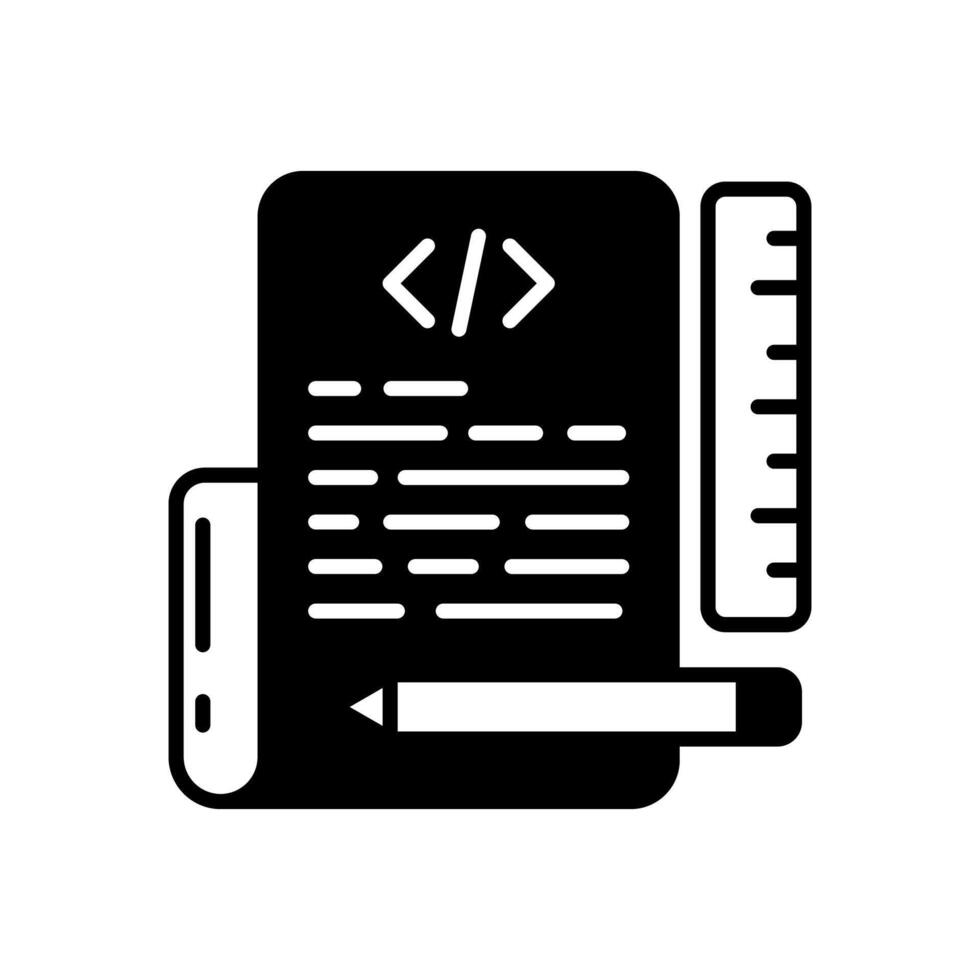 Script Glyph Icon, illustration vector