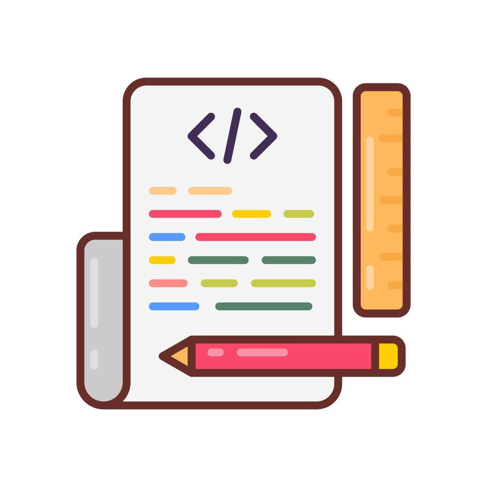 Script Filled Icons , illustration vector