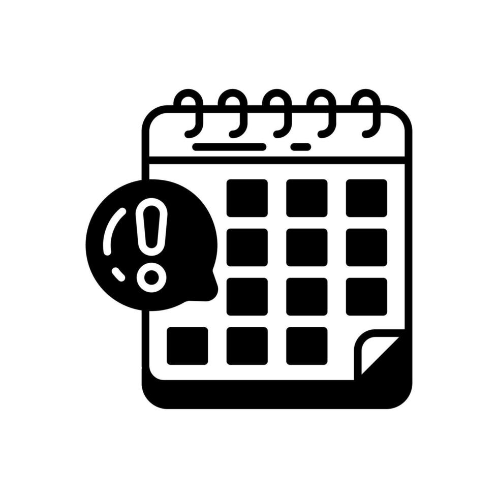 Deadline Glyph Icon, illustration vector