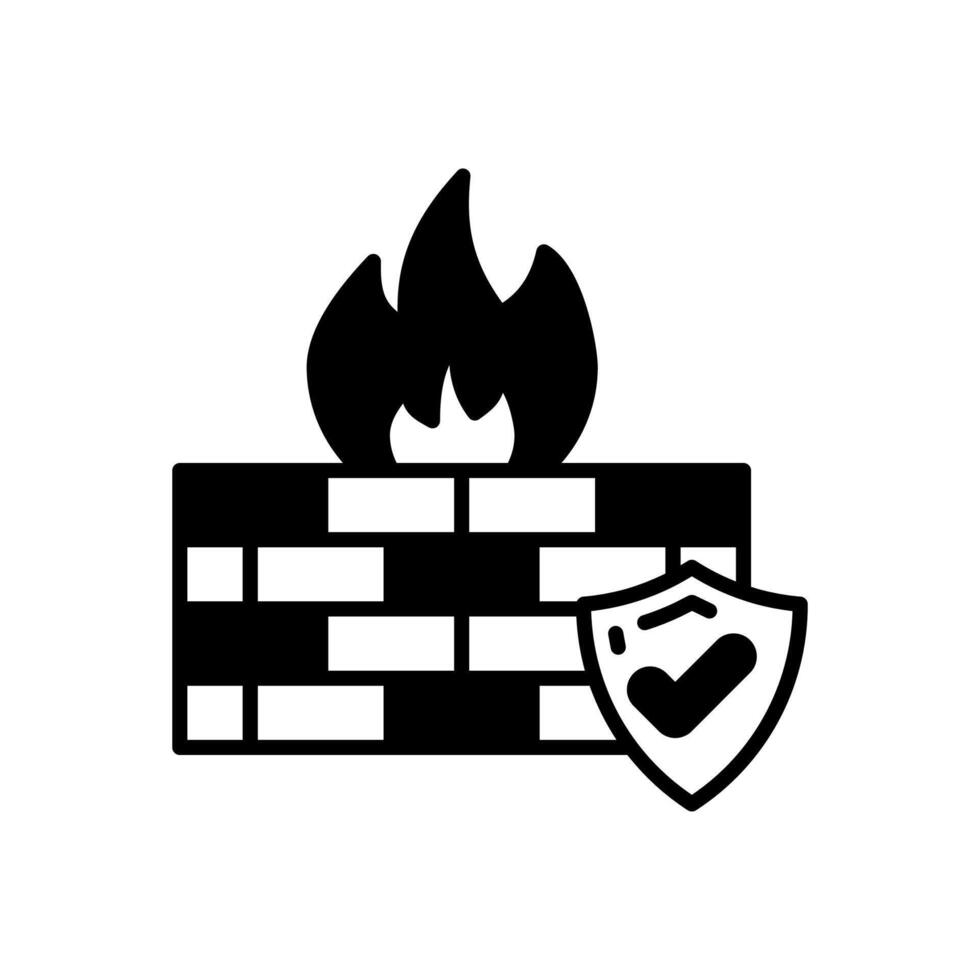 Firewall Glyph Icon, illustration vector