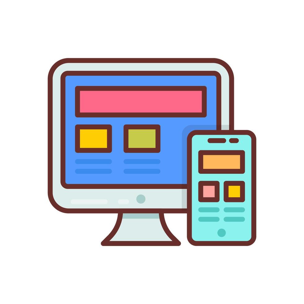 Adaptive Design Filled Icons , illustration vector