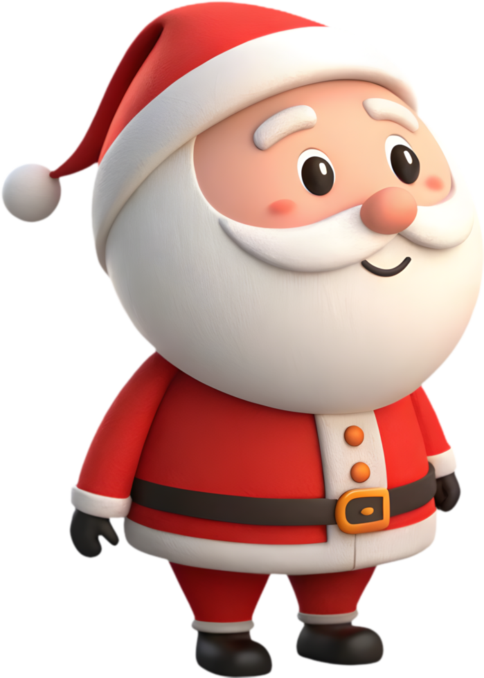 Adorable Santa Clipart with Cheerful Smiley Face. . png