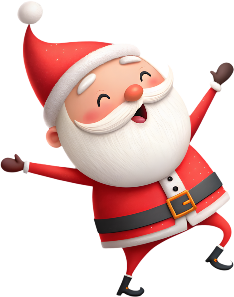Christmas Santa Dancing Cartoon for Festive Fun. . png