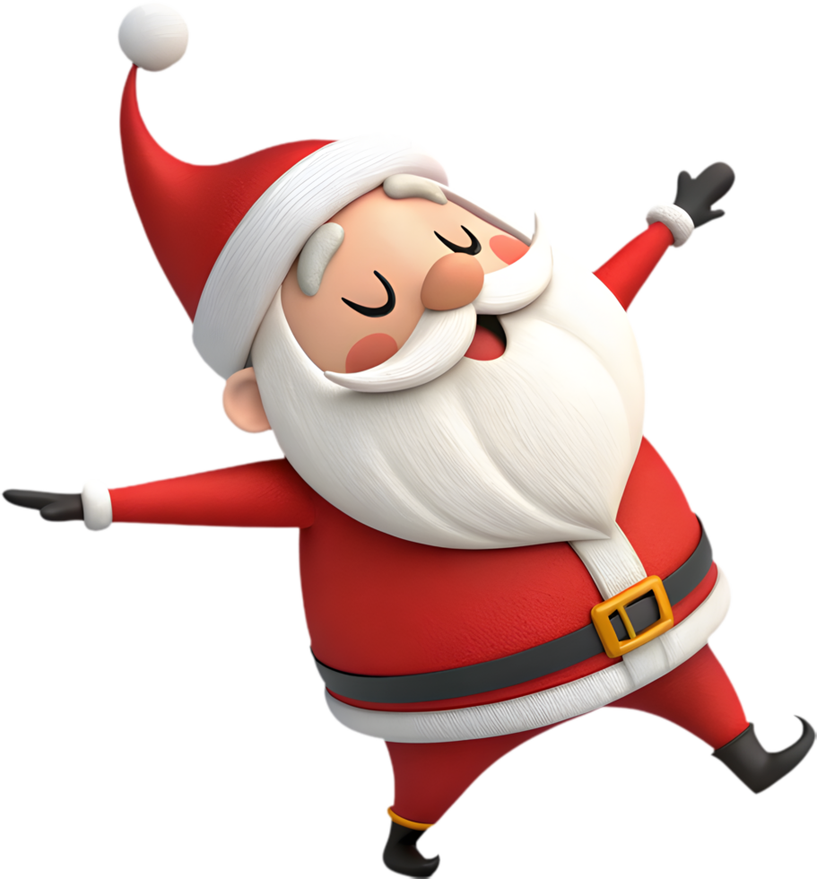 Joyful Santa Cartoon Dancing in Holiday Spirit. . png