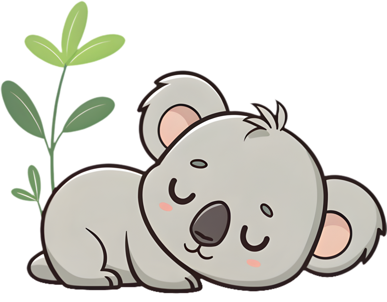 Sleeping Baby Koala in Peaceful Slumber on Branch. . png