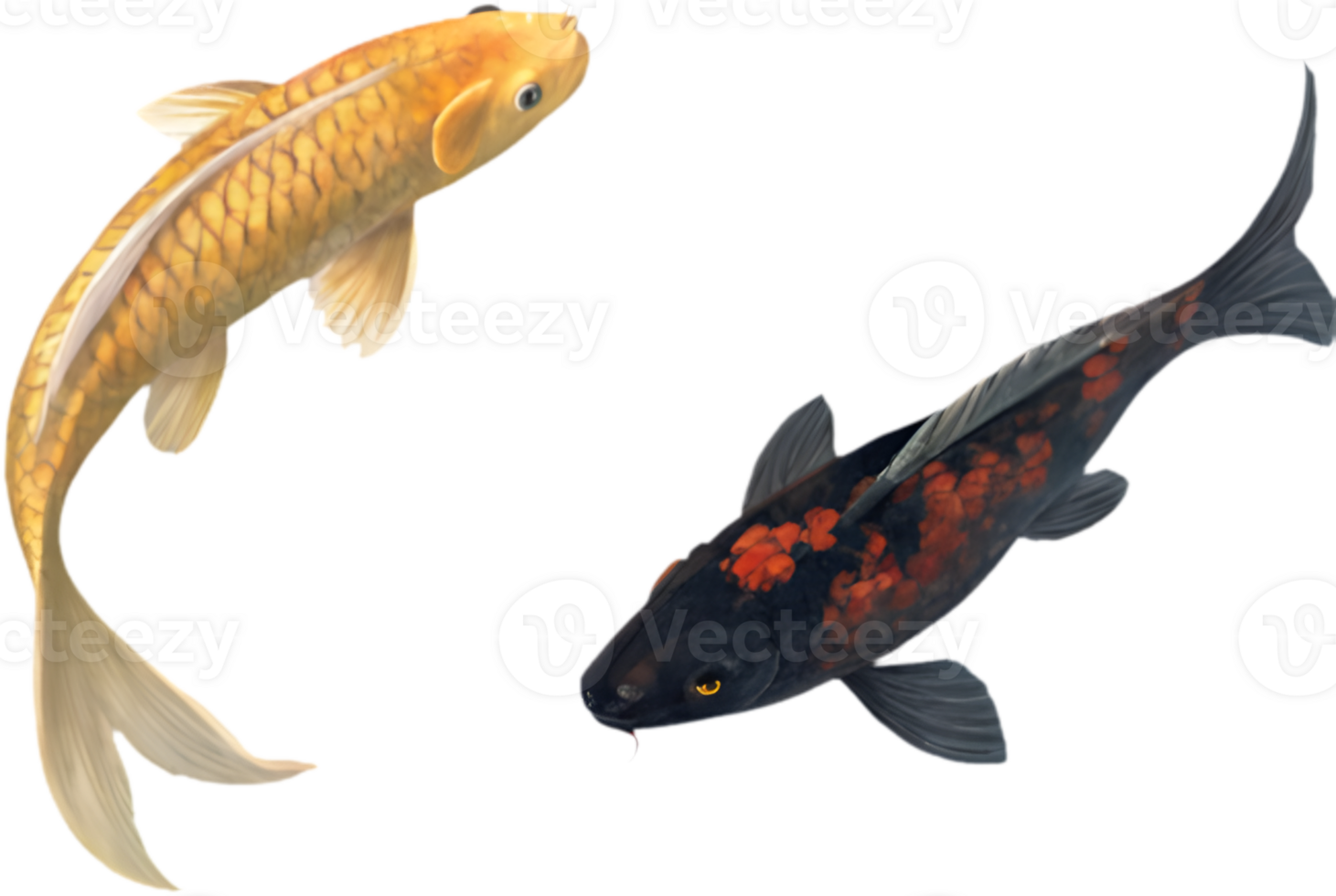 Elegant Koi Fish in Vibrant, Graceful Clipart Design. . png