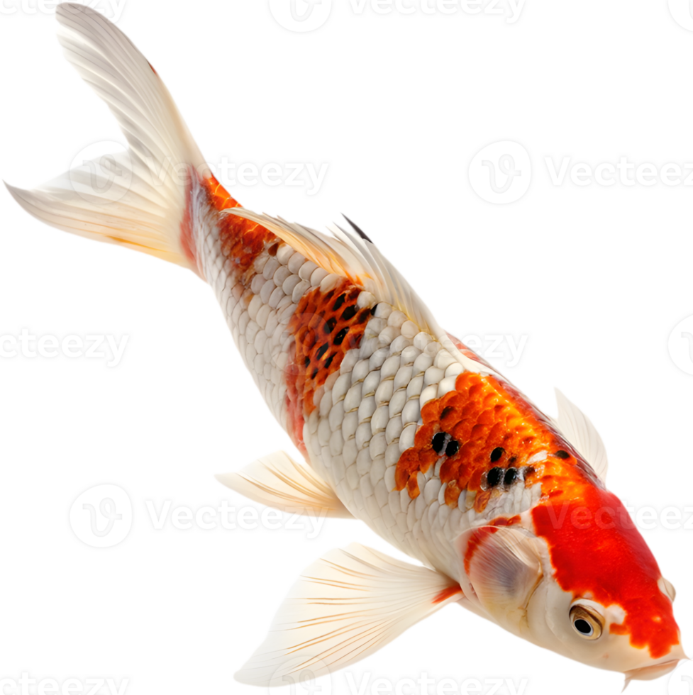 Graceful Koi Fish in Stunning Vibrant Clipart Style. . png