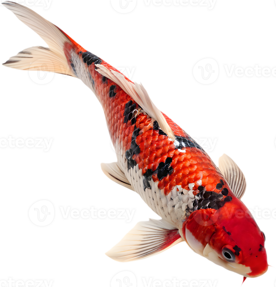Stunning Koi Fish in Graceful, Vibrant Clipart Style. . png