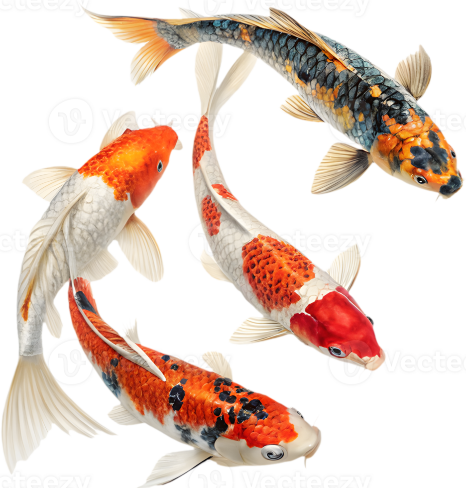 Graceful Koi Fish Design in Rich, Vibrant Colors. . png