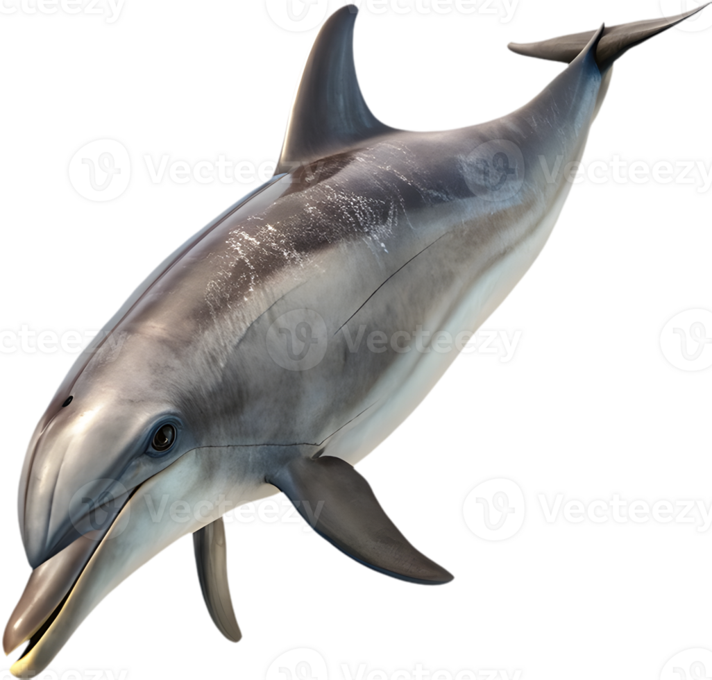 Cheerful Dolphin Swimming Playfully in Bright Colorful Design. . png