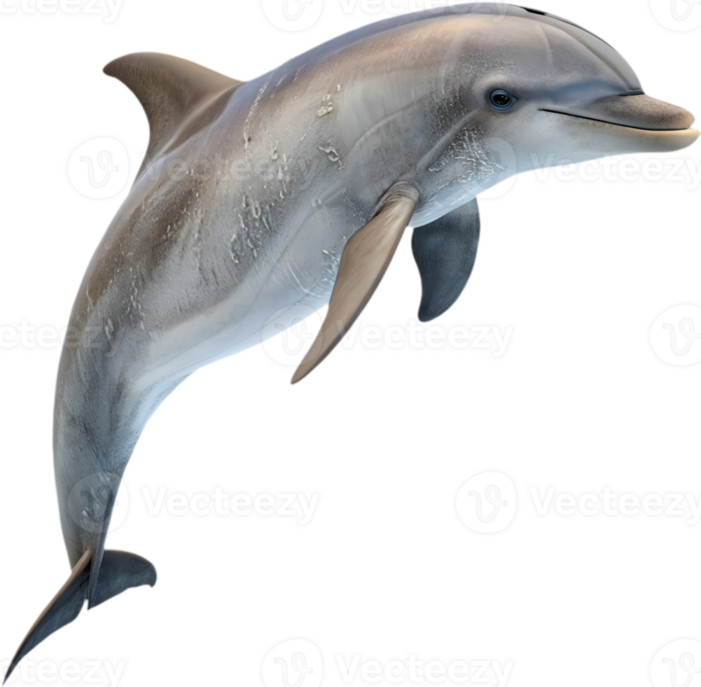 Playful Dolphin Swimming Joyfully in Vibrant Color Design. . png