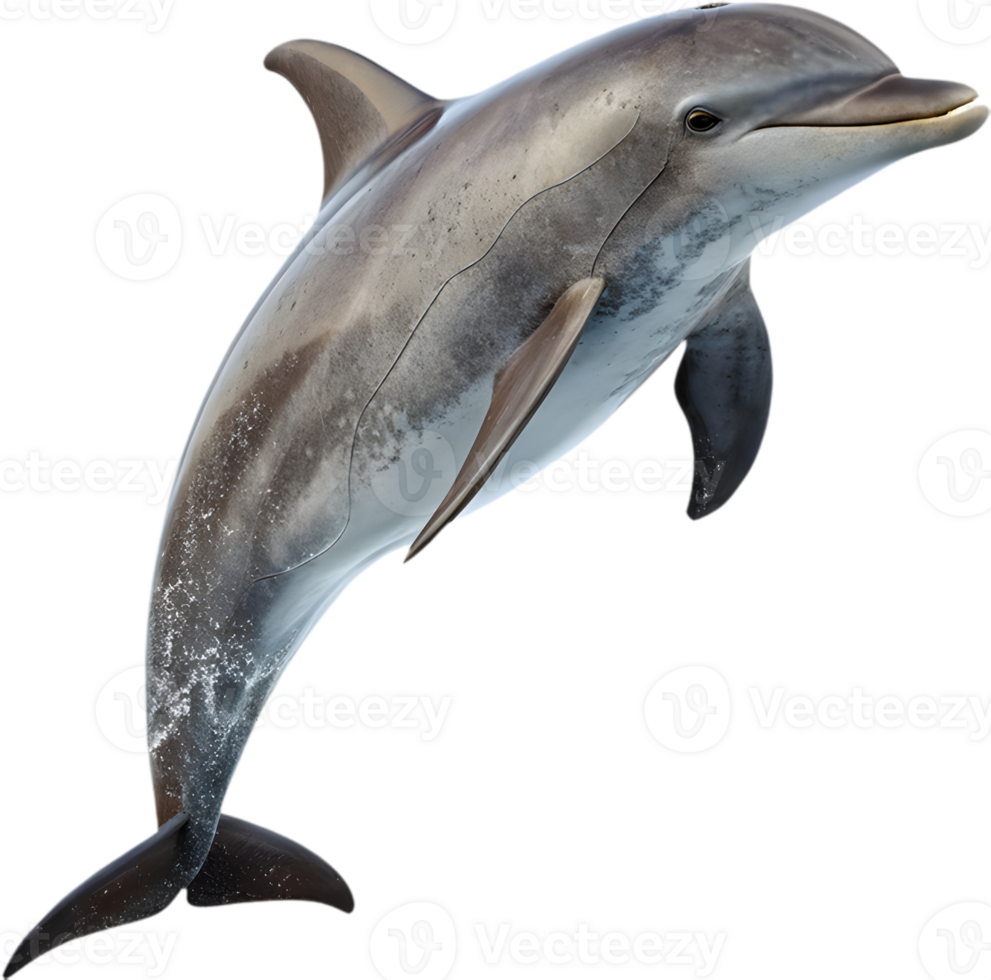 Fun and Playful Dolphin Swimming in Vibrant Art. . png