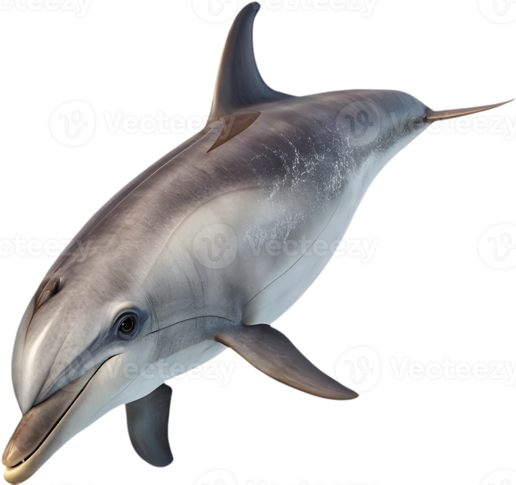Vibrant Playful Dolphin Swimming Happily in Cheerful Design. . png