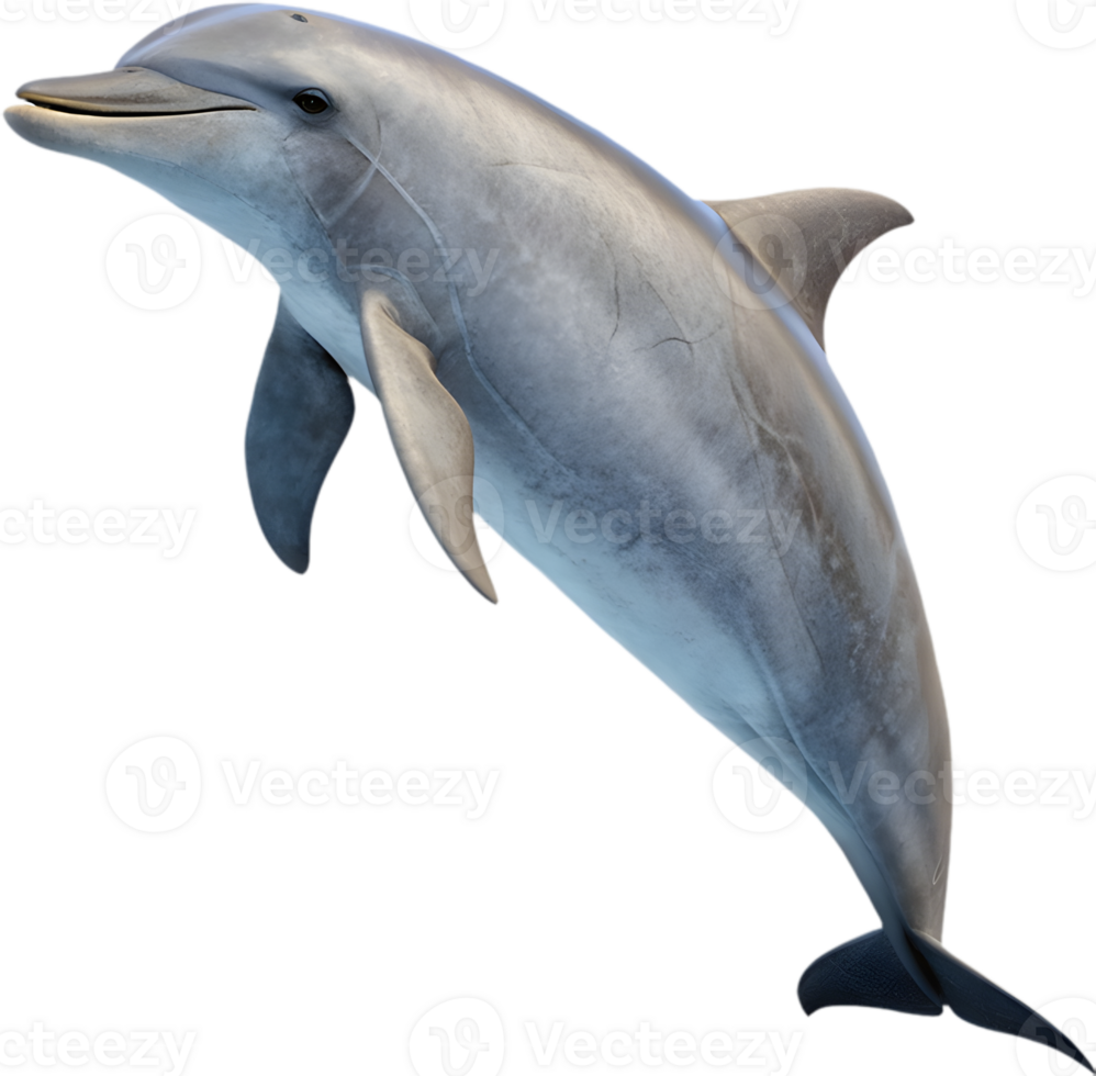 Cheerful Dolphin Swimming in Bright and Playful Style. . png