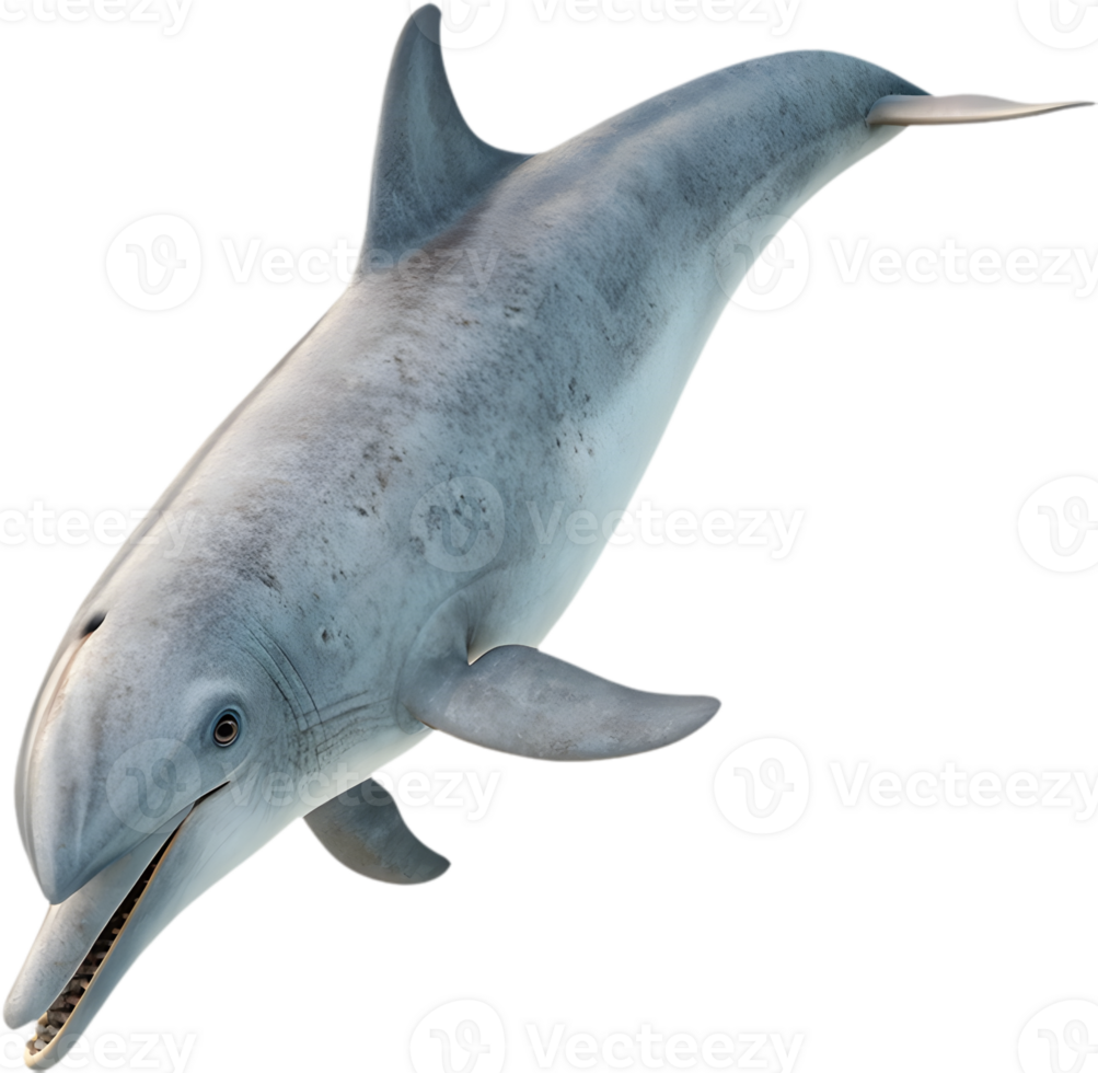 Vibrant Dolphin Swimming Happily in Playful Clipart Art. . png