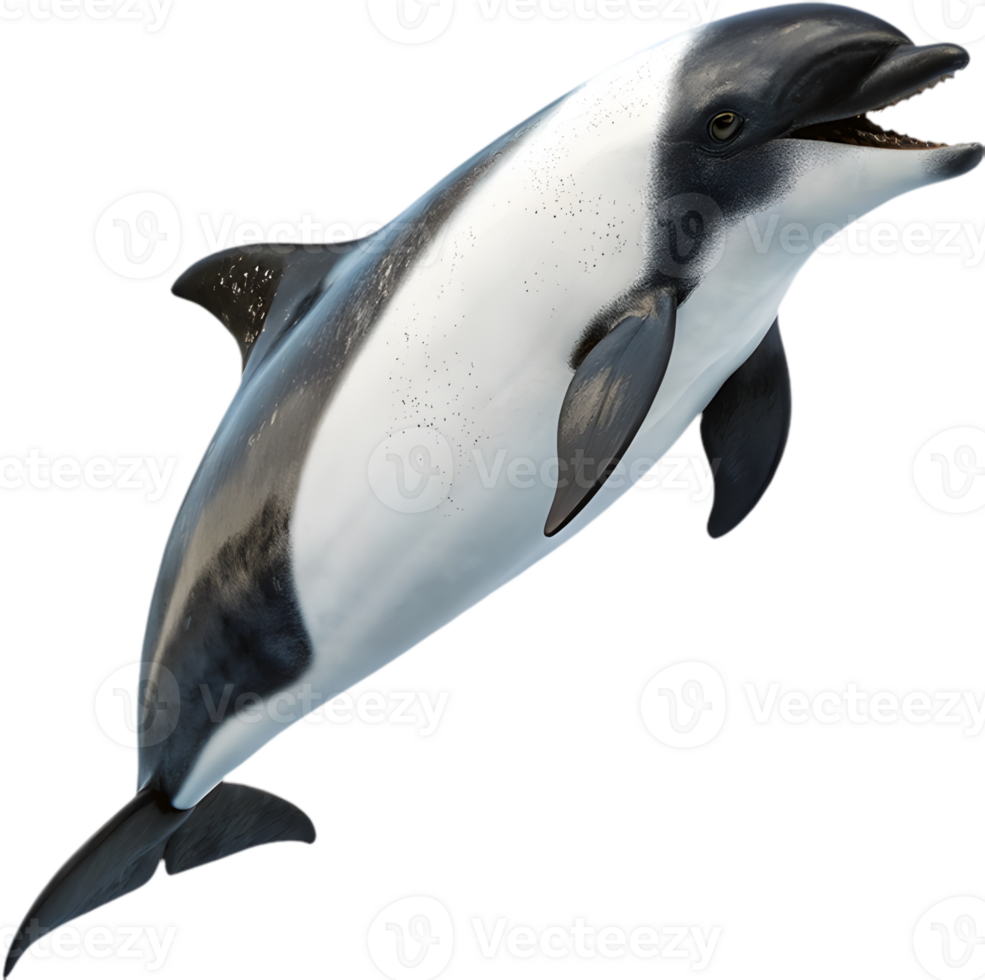 Playful Dolphin Swimming Joyfully in Colorful Cheerful Art. . png