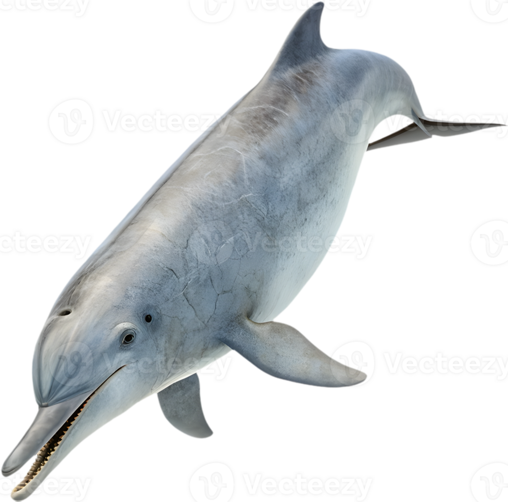 Cheerful Playful Dolphin Swimming with Colorful Splash Design. . png
