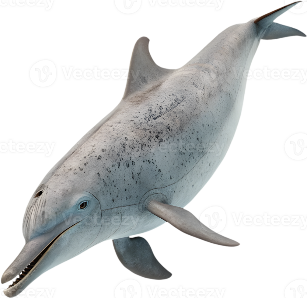 Playful Dolphin Swimming Happily in Cheerful Vibrant Art. . png