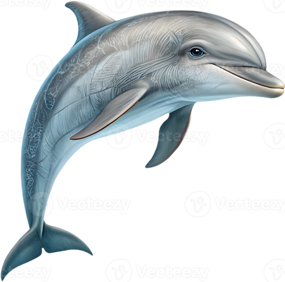 Cheerful and Playful Dolphin Swimming in Vibrant Style. . png