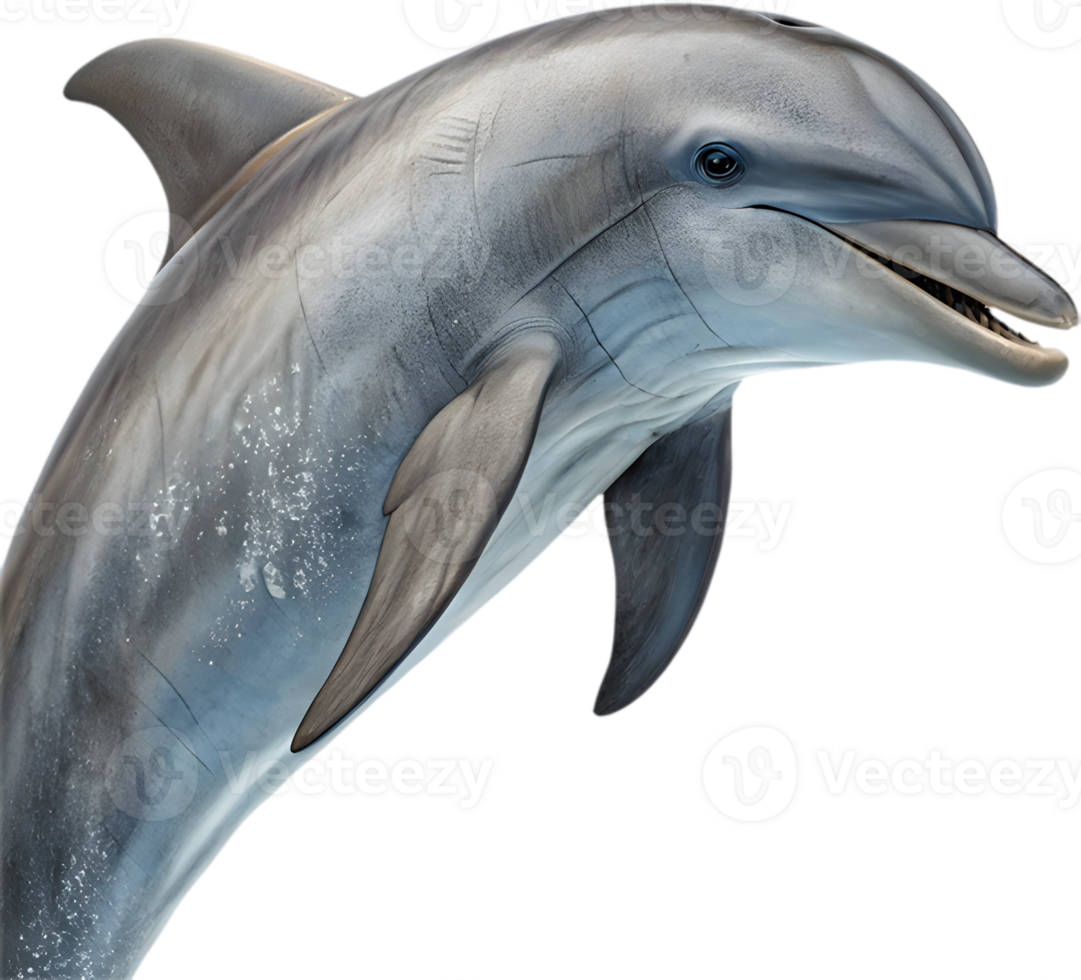 Playful Dolphin Swimming in Cheerful, Colorful Art Design. . png