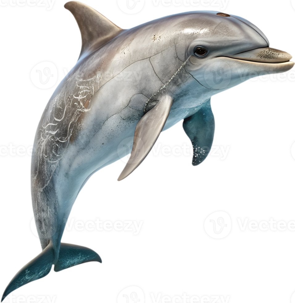 Cheerful Dolphin Swimming in Bright Playful Design Style. . png
