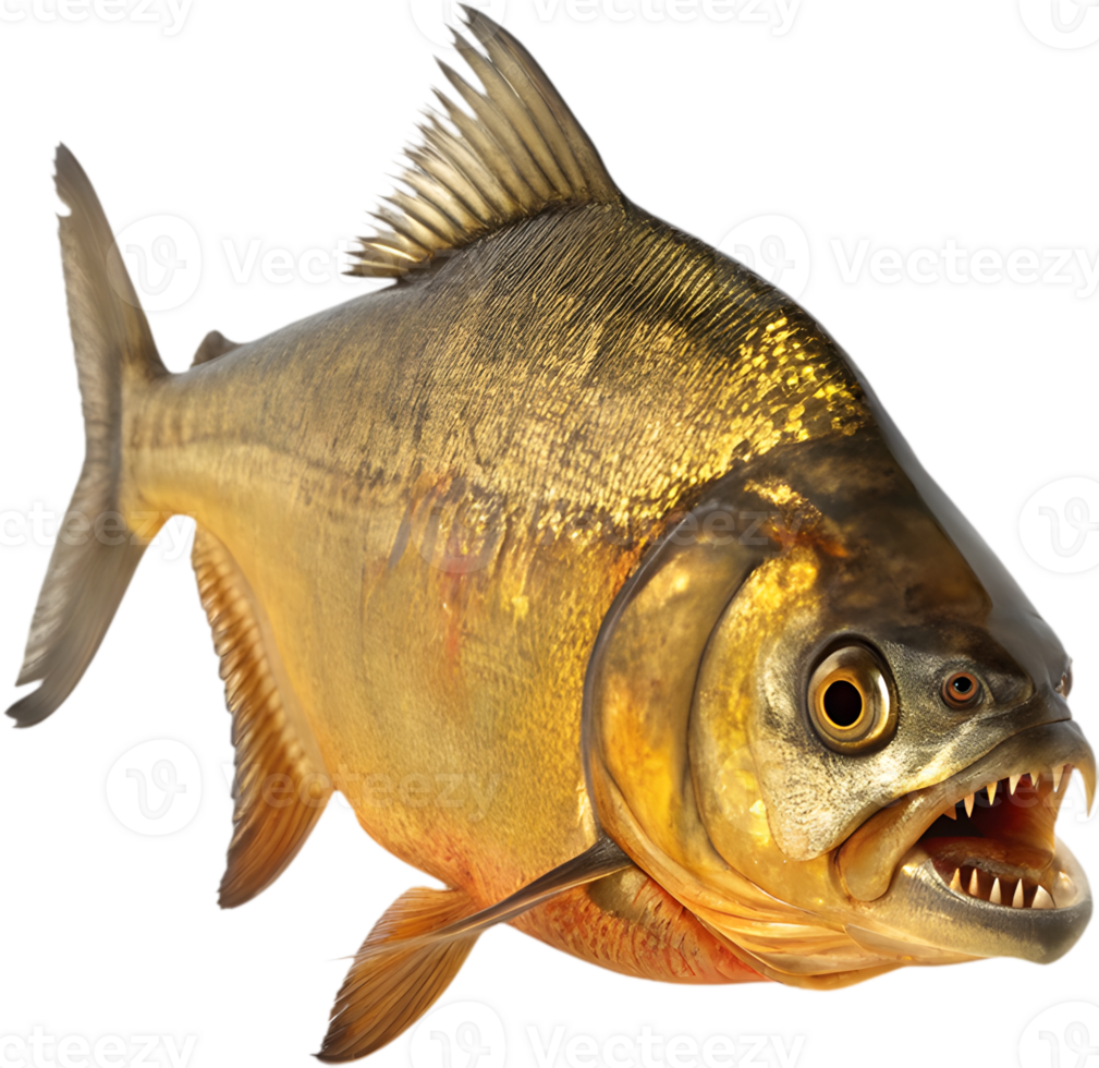 Powerful and Fierce Piranha in Bold Clipart Design. . png