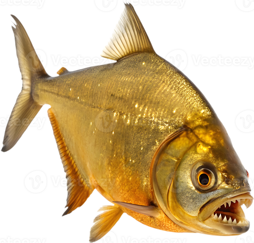 Bold and Fierce Piranha in Dynamic Clipart Action. . png