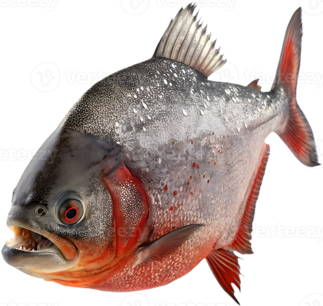 Dynamic and Fierce Piranha in Bold Clipart Style. . png