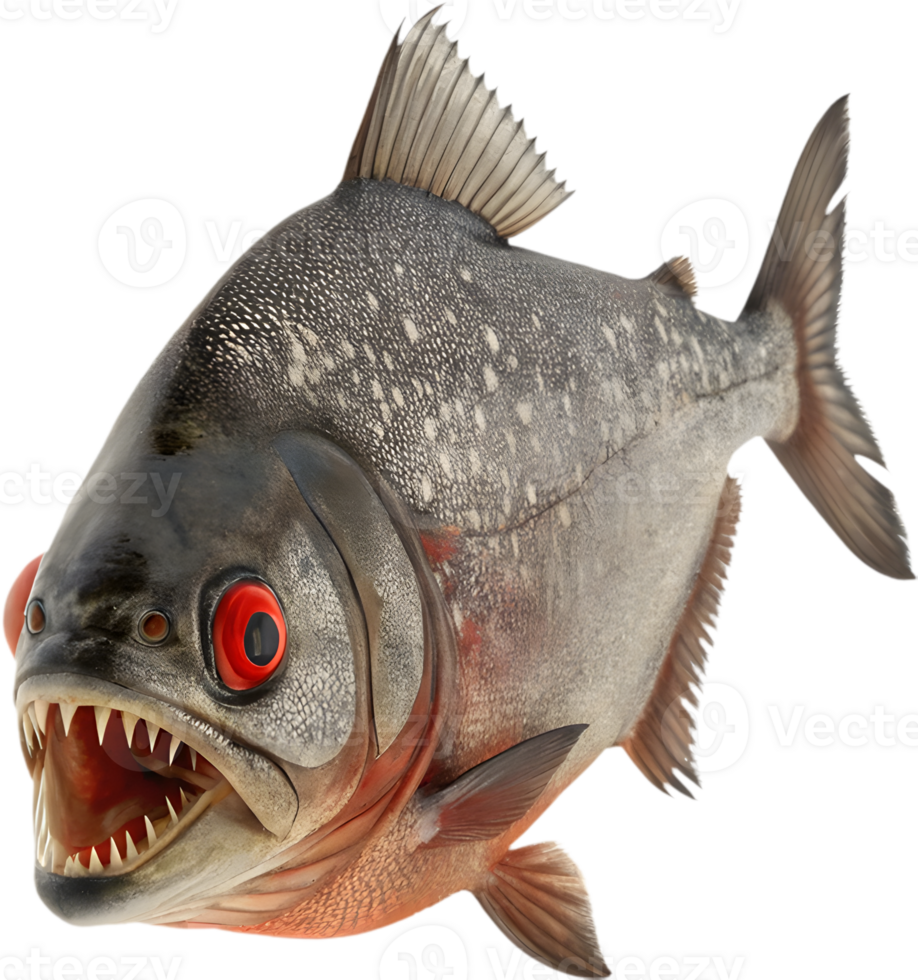 Fierce Piranha in Bold Clipart Design with Speed. . png