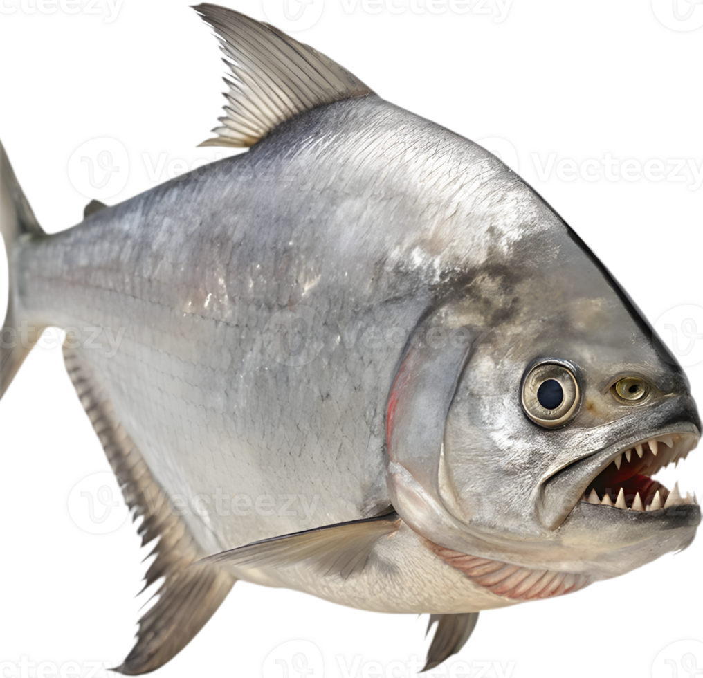 Fierce and Bold Piranha in Action Clipart Design. . png