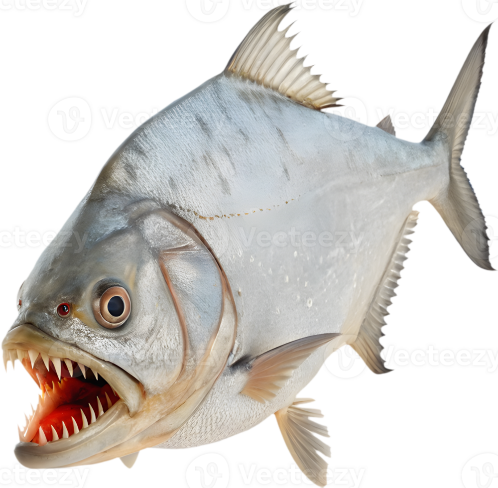 Dynamic Bold Piranha in Fierce Clipart Design Style. . png
