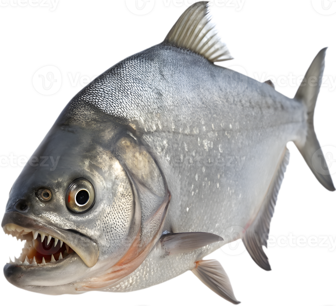 Bold and Fearsome Piranha Swimming in Dynamic Clipart. . png