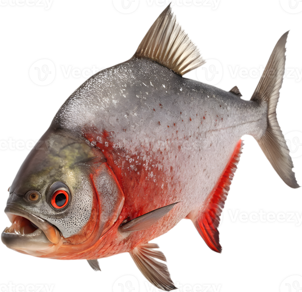 Fierce Piranha in Bold, Dynamic Clipart Action Pose. . png