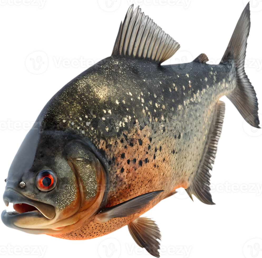 Bold and Fierce Piranha in Dynamic Water Clipart. . png