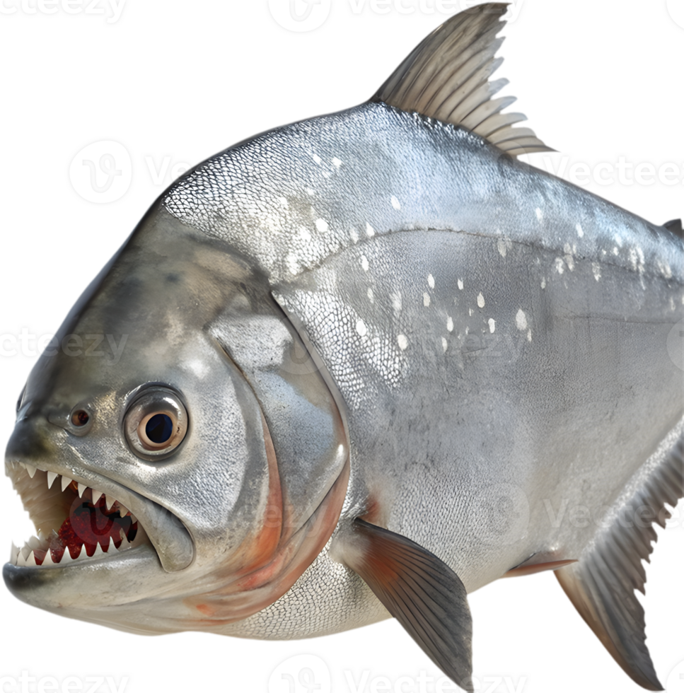 Dynamic Fierce Piranha Clipart with Bold Expression Design. . png