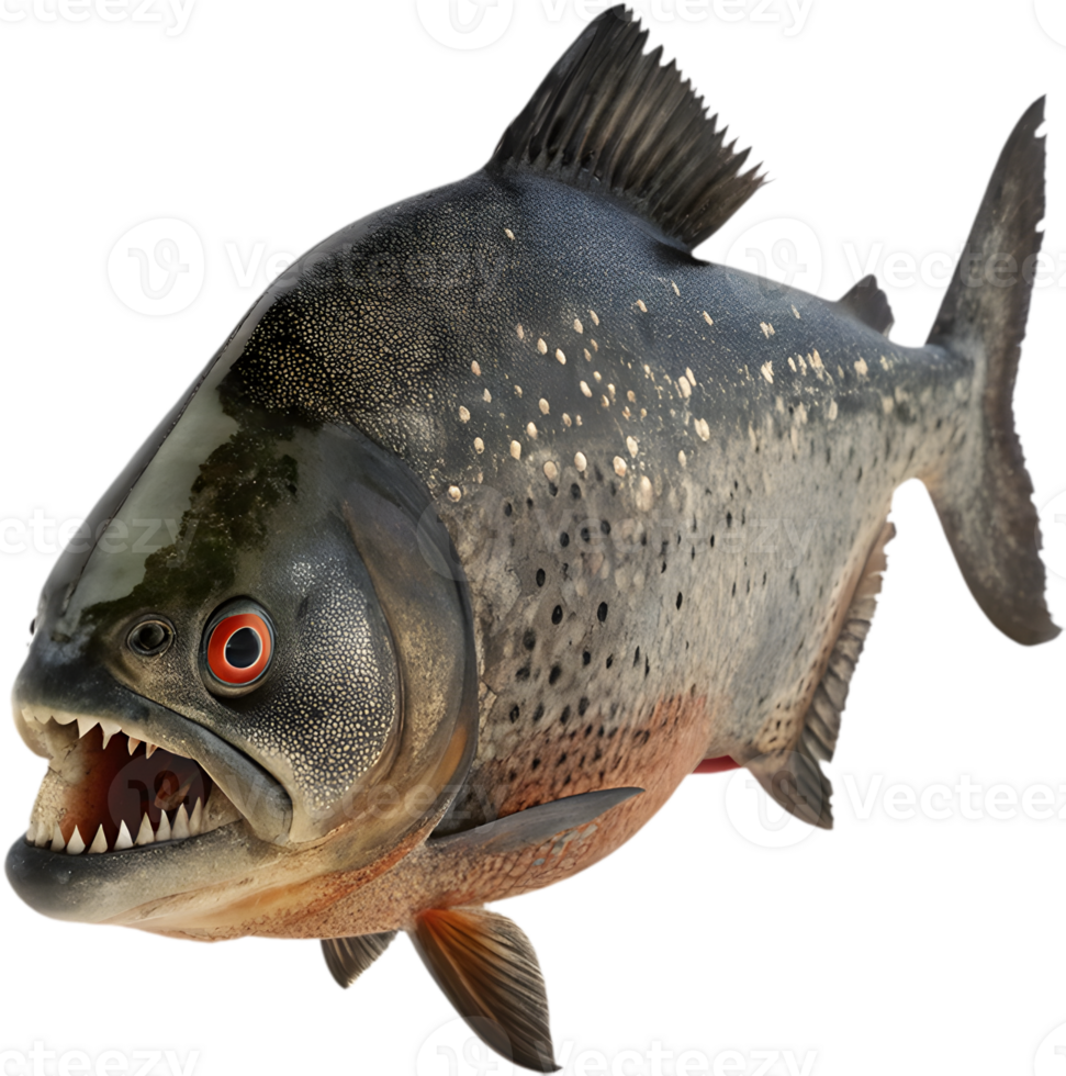 Fierce Piranha in Bold Clipart Design with Strength. . png