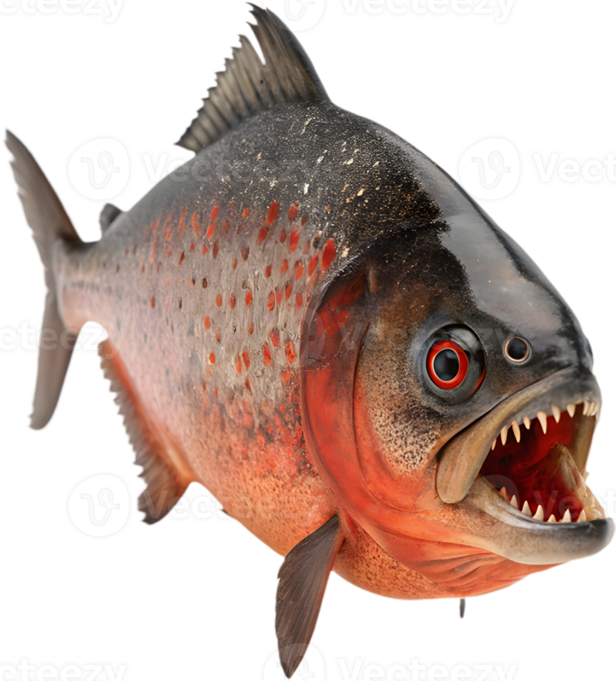 Bold Piranha in Fierce Clipart Design with Energy. . png
