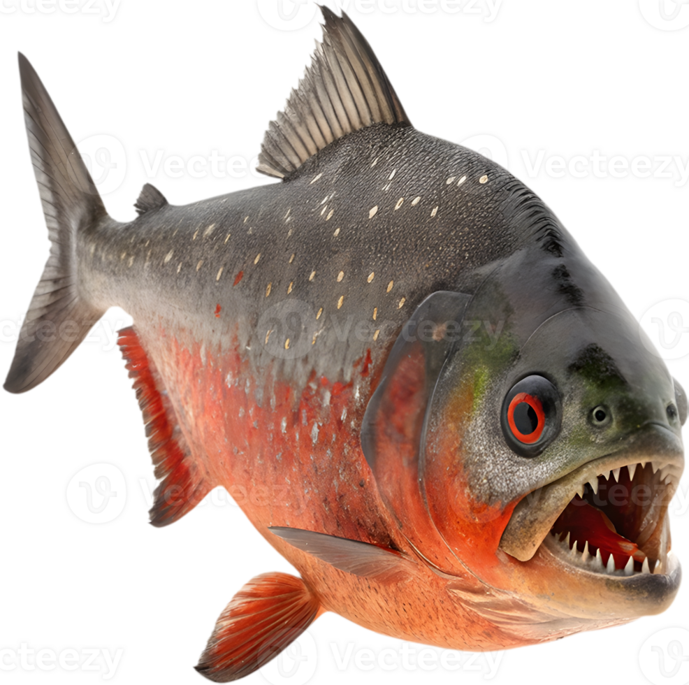 Bold Piranha Clipart with Fierce and Powerful Motion. . png