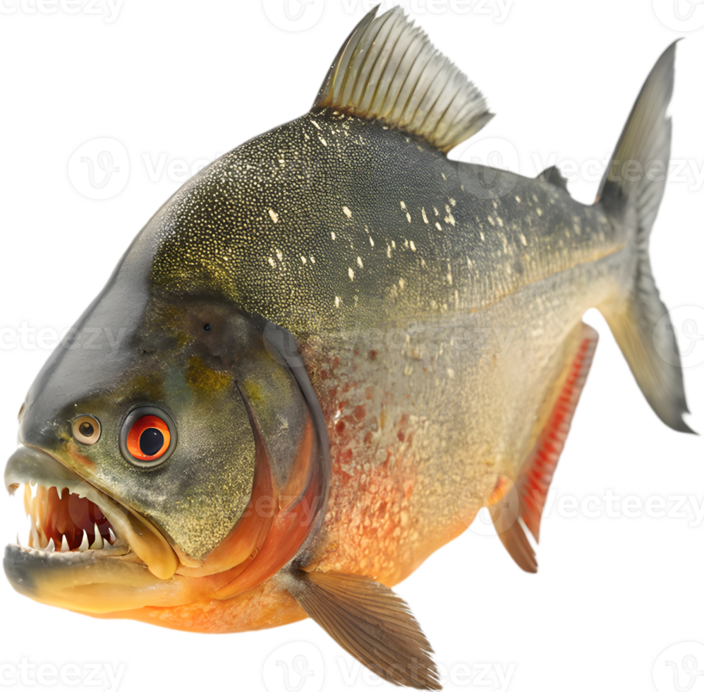 Bold Piranha with Fierce Expression in Dynamic Design. . png