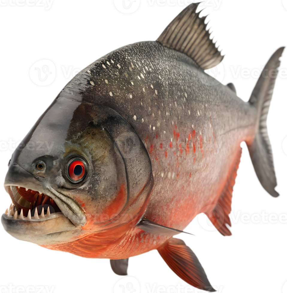 Bold and Fearsome Piranha in Dynamic Clipart Illustration. . png