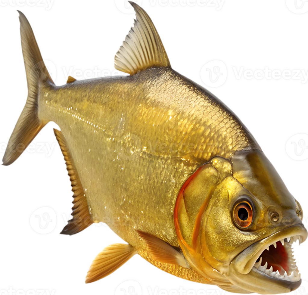 Dynamic Fierce Piranha in Bold Clipart Art Style. . png