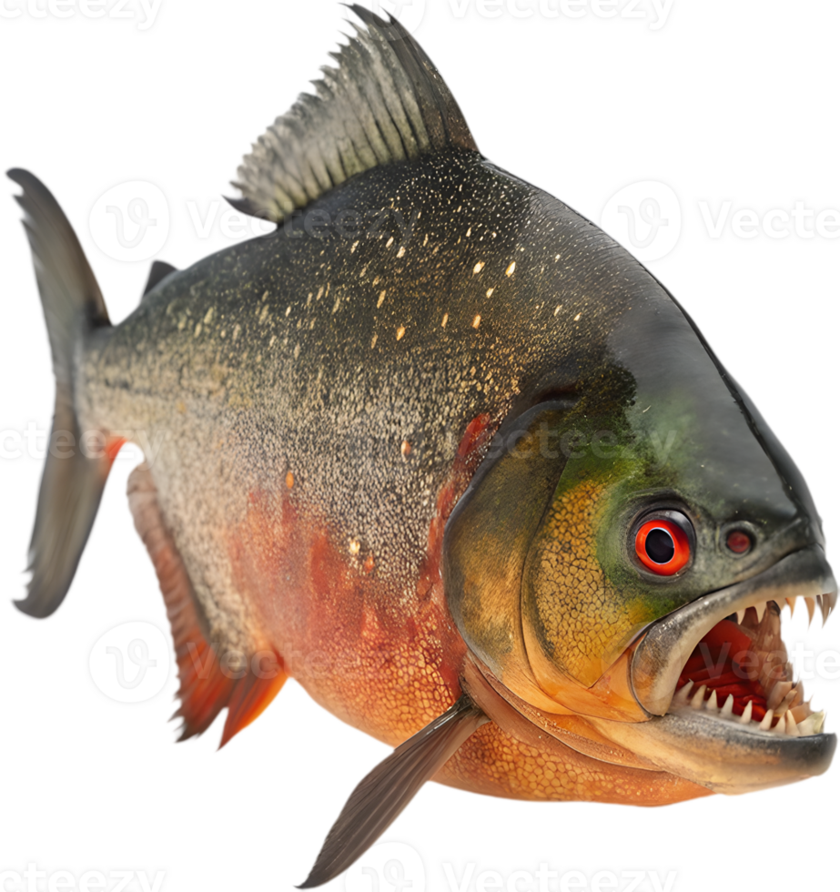 Fierce Piranha Swimming in Bold and Dynamic Style. . png