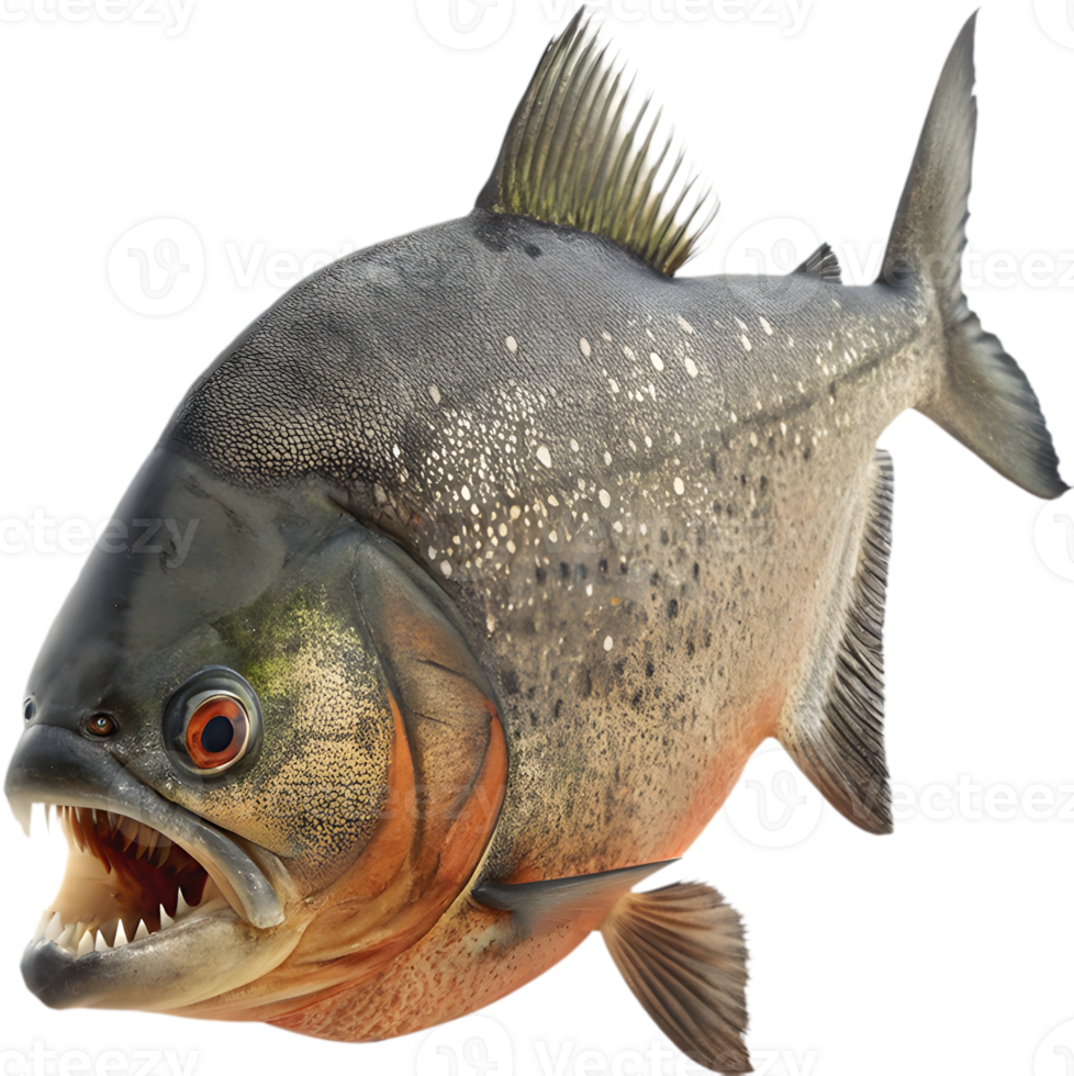 Dynamic Piranha with Fierce Expression in Bold Clipart. . png