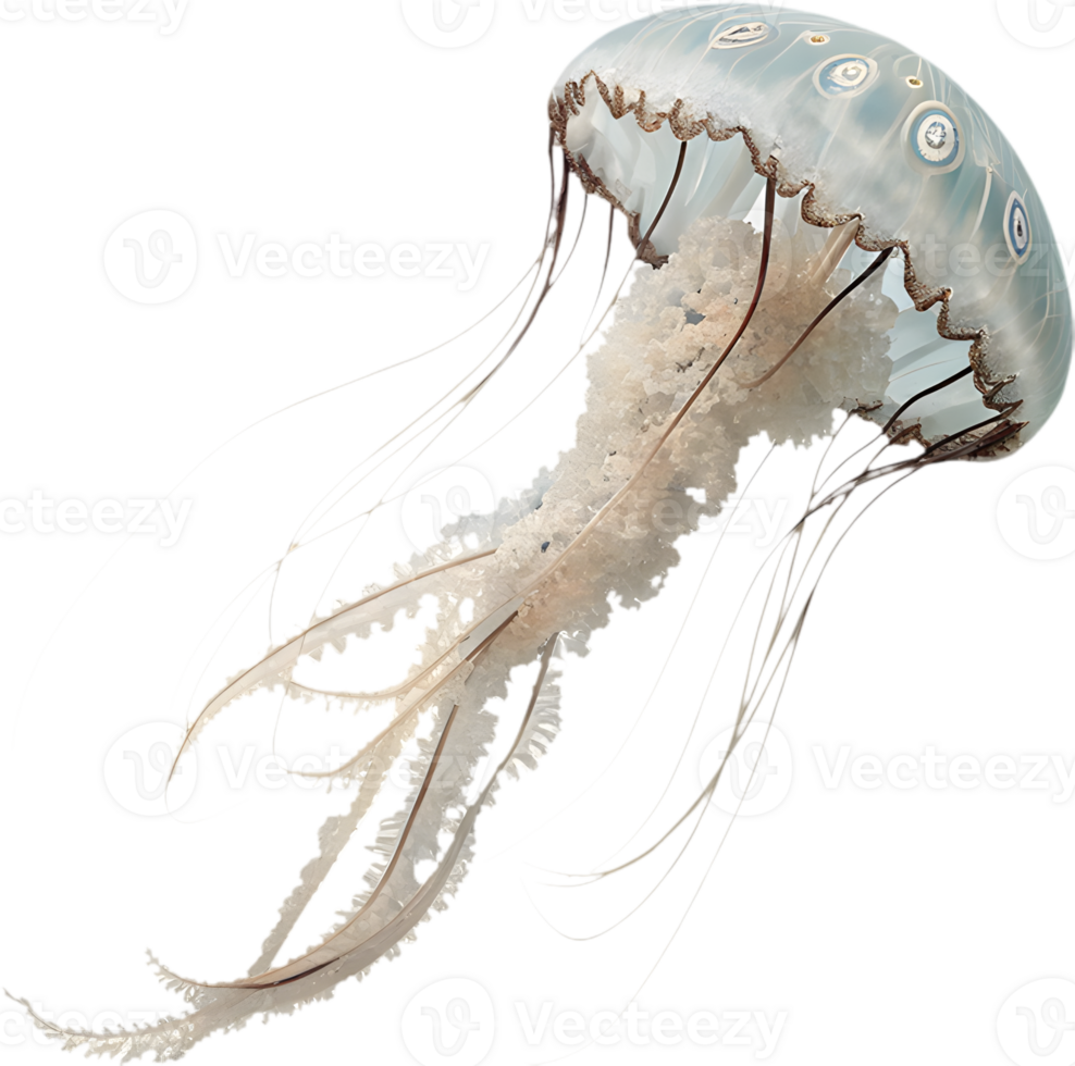 Colorful Jellyfish Swimming in Graceful Clipart with Energy. . png