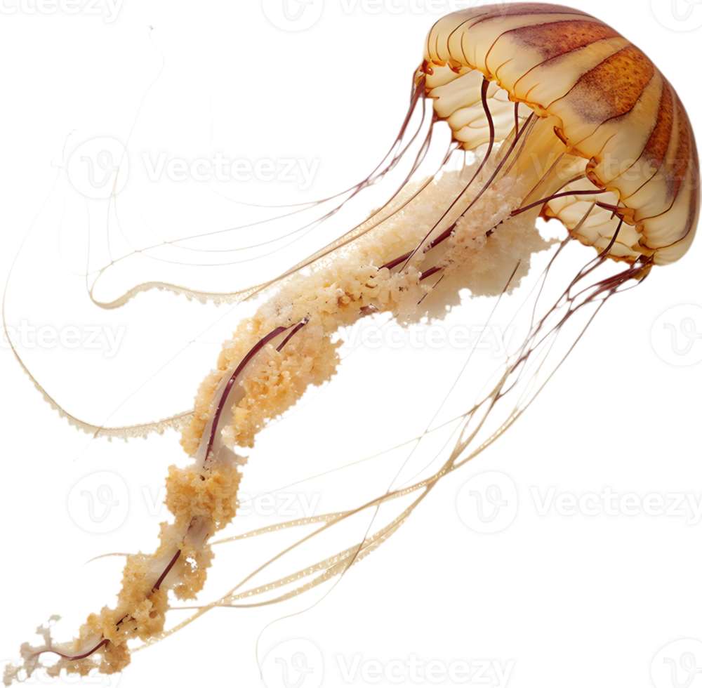 Colorful Jellyfish Swimming Gracefully in Lively Clipart Style. . png