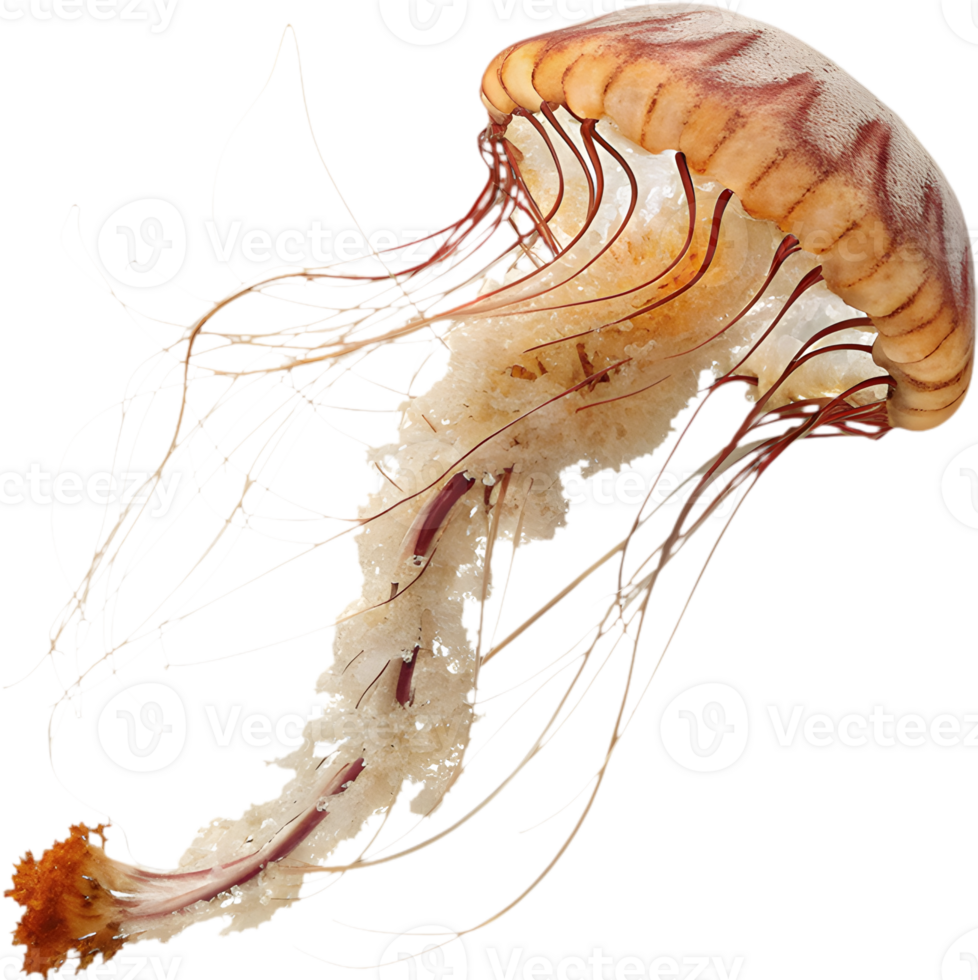 Colorful Jellyfish Swimming Gracefully in Bright Clipart Pose. . png